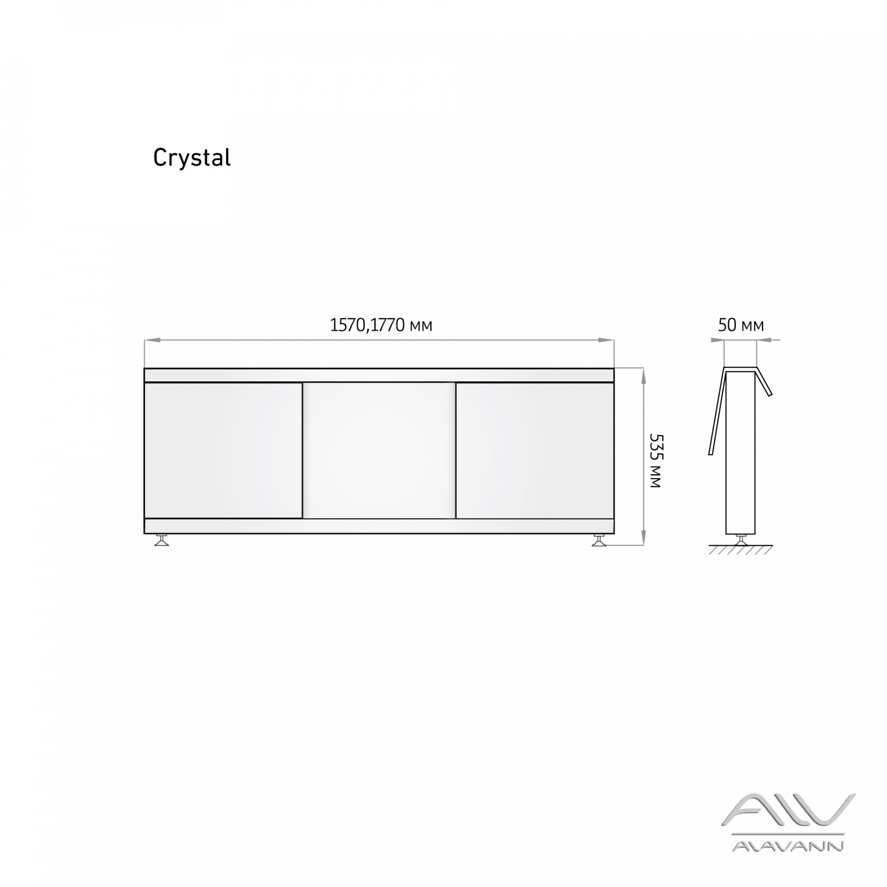 Crystal 170 экран под ванну мдф alavann