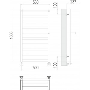 Полотенцесушитель водяной Terminus Хендрикс П10 500x1000 хром
