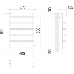 Полотенцесушитель водяной Terminus Стандарт 500x600 бп500