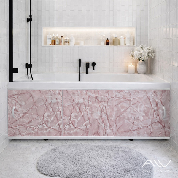 Экран под ванну Elegant 150 розовый глянец - изображение 1