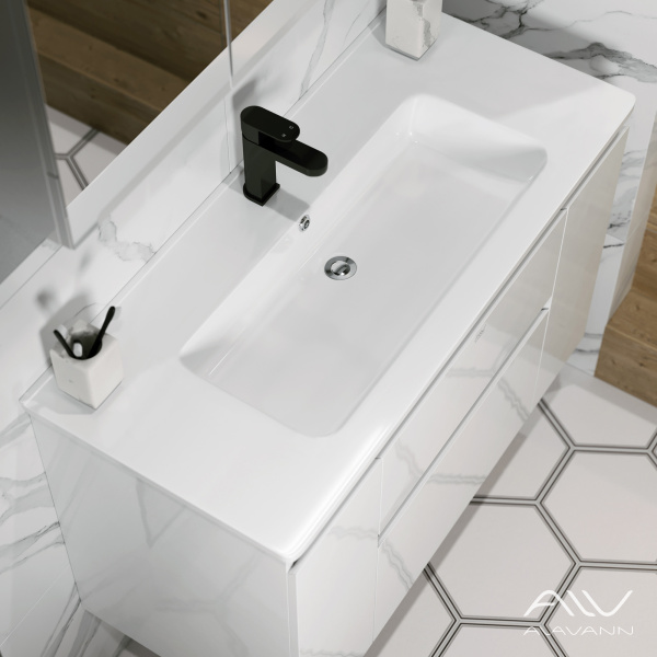 Тумба с раковиной Eva 100 белая - изображение 7