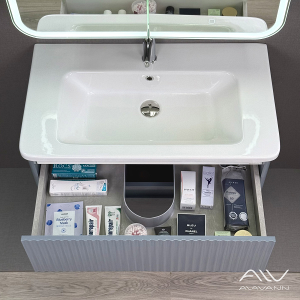 Тумба с раковиной Wave 80 голубой деним - изображение 3