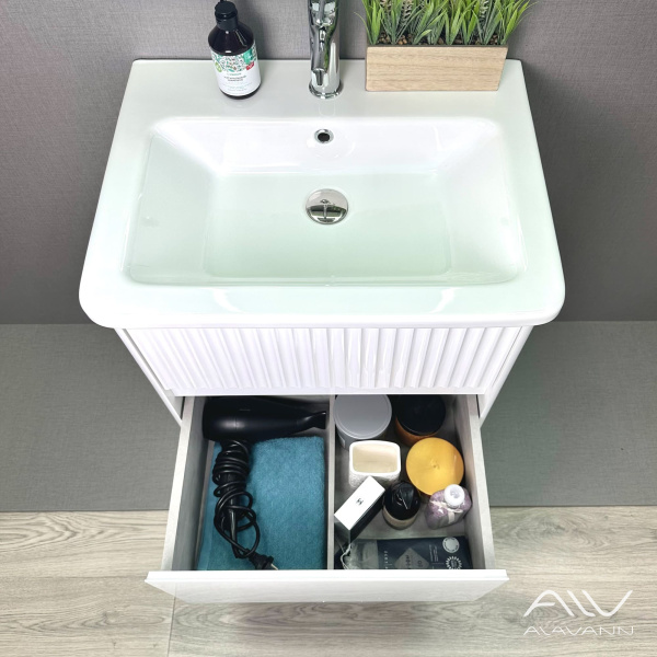 Тумба с раковиной Wave 60 белая - изображение 2