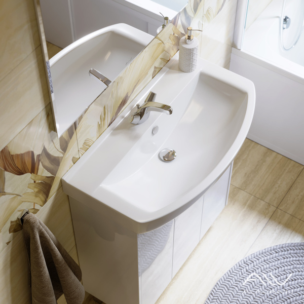 Тумба с раковиной Crystal 75 белая - изображение 3