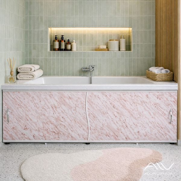 Экран под ванну Elit 150 бледно-розовый мрамор - изображение 1