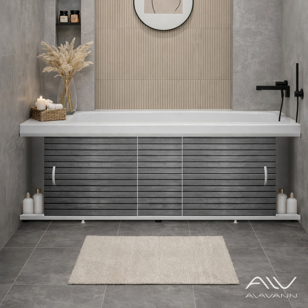 Экран под ванну Elegant 170 серые рейки - изображение 2