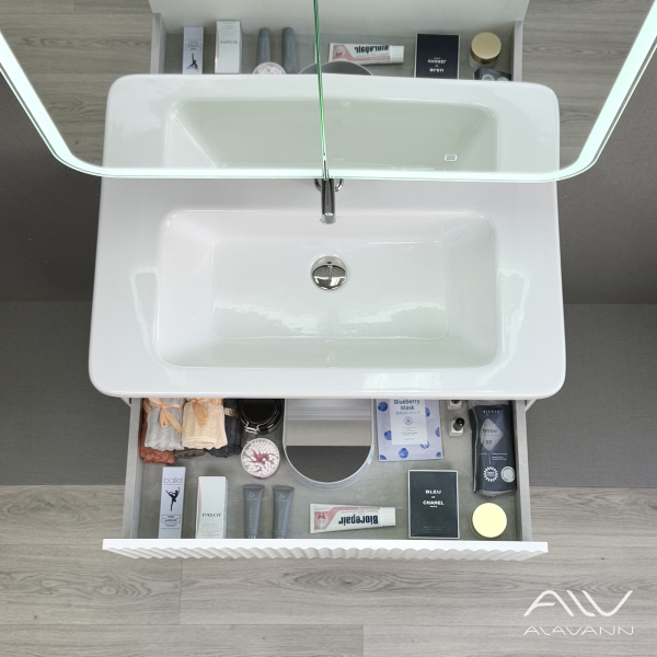 Тумба с раковиной Wave 80 белая - изображение 4