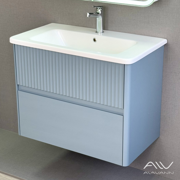 Тумба с раковиной Wave 80 голубой деним - изображение 6