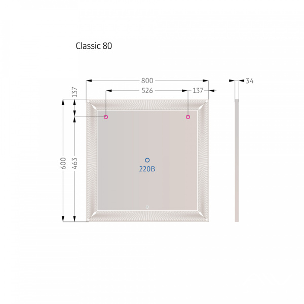 Зеркало Classic 80 с подсветкой - изображение 4