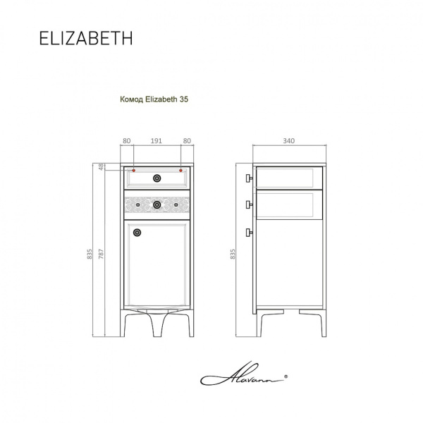 Комод Elizabeth 35 белый - изображение 3