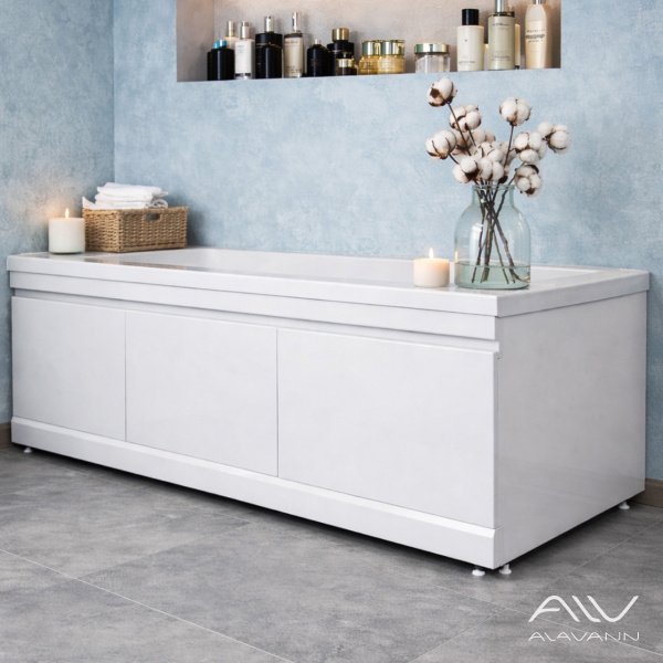 Экран под ванну МДФ Soft 70 см торцевой правый, белый - изображение 2