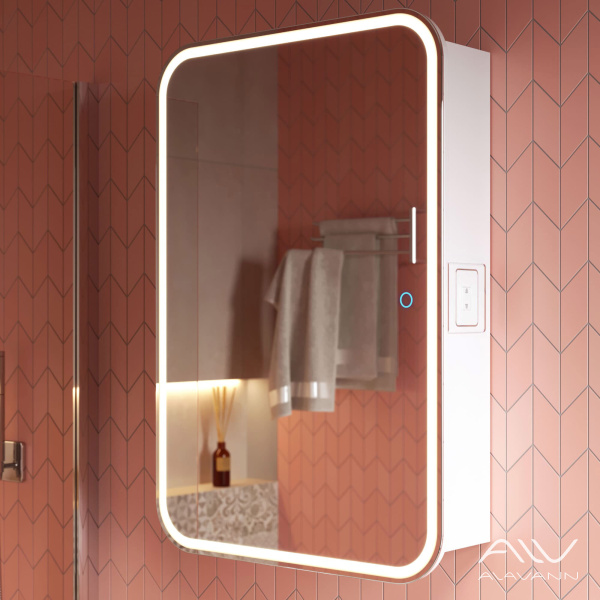 Зеркальный шкаф Lana Plus 55 с подсветкой, сенсорное - изображение 1