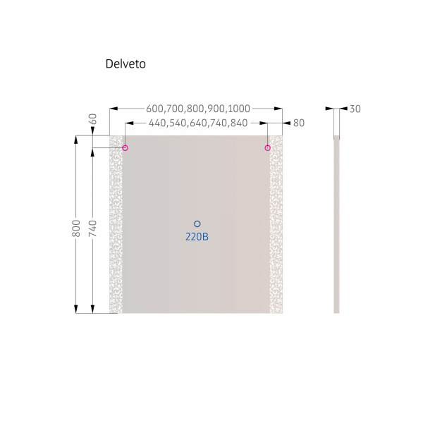 Зеркало Delveto 70 с подсветкой - изображение 4