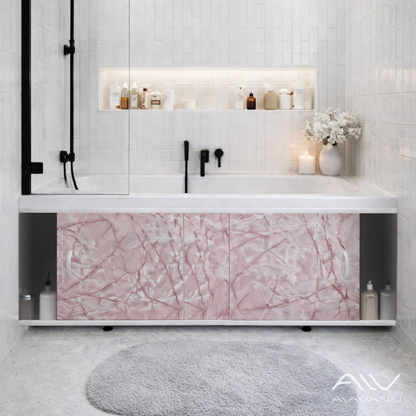 Экран под ванну Elegant 150 розовый глянец - изображение 2