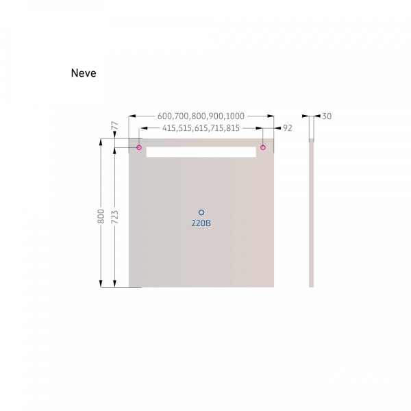 Зеркало Neve 90 с подсветкой - изображение 3