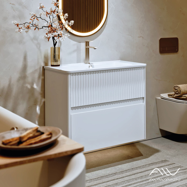 Тумба с раковиной Wave 80 белая - изображение 5