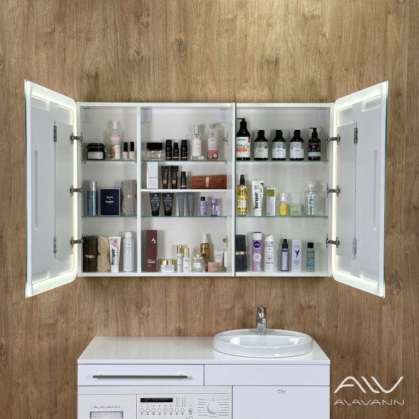 Зеркало-шкаф трюмо Косметик Лайт 120 с подсветкой - изображение 2