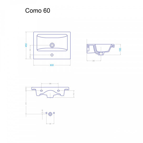 Тумба с раковиной Vanda Lux 60 белая - изображение 6