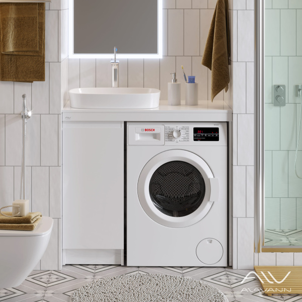 Комплект тумба  Soft 100 левая, столешница МДФ с умывальником Купер - изображение 1