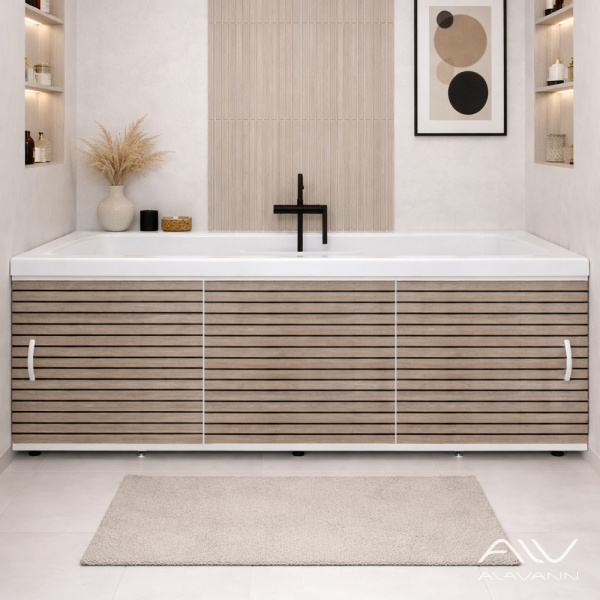 Экран под ванну Elegant 150 коричневые рейки - изображение 1