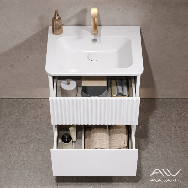 Тумба с раковиной Wave 60 белая - изображение 2