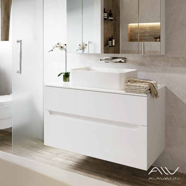 Комплект тумба Stella 80 с умывальником Олимпия 56, столешница МДФ - изображение 1