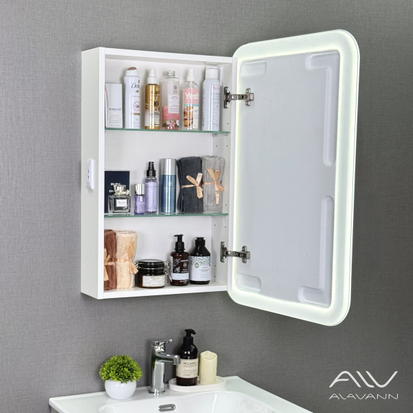 Зеркальный шкаф Lana 50 с подсветкой, сенсорное - изображение 2