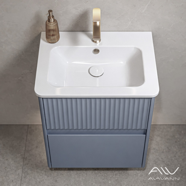 Тумба с раковиной Wave 60 голубой деним - изображение 4