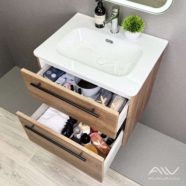 Тумба с раковиной Rondo 60 (ум. Rado 60) дуб - изображение 2