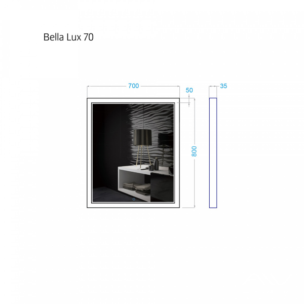 Зеркало Bella Lux 70 с подсветкой - изображение 4