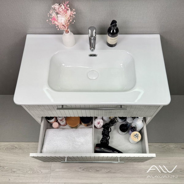 Тумба с раковиной Emma 80 (ум. Rado 80) серый бетон - изображение 3