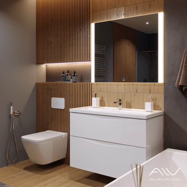 Тумба с раковиной Tess 100 белая - изображение 9