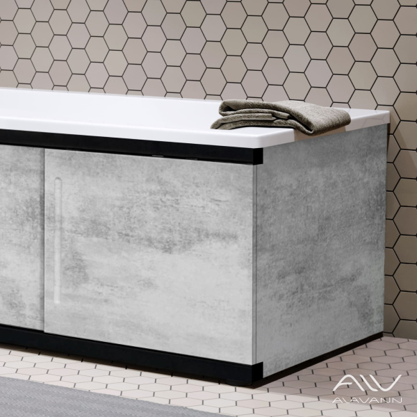 Экран под ванну Alt торцевой 75 см серый бетон - изображение 4