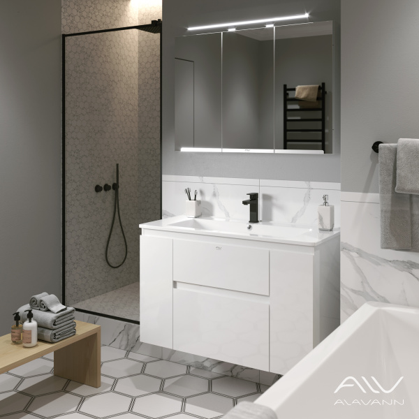 Тумба с раковиной Eva 100 белая - изображение 8