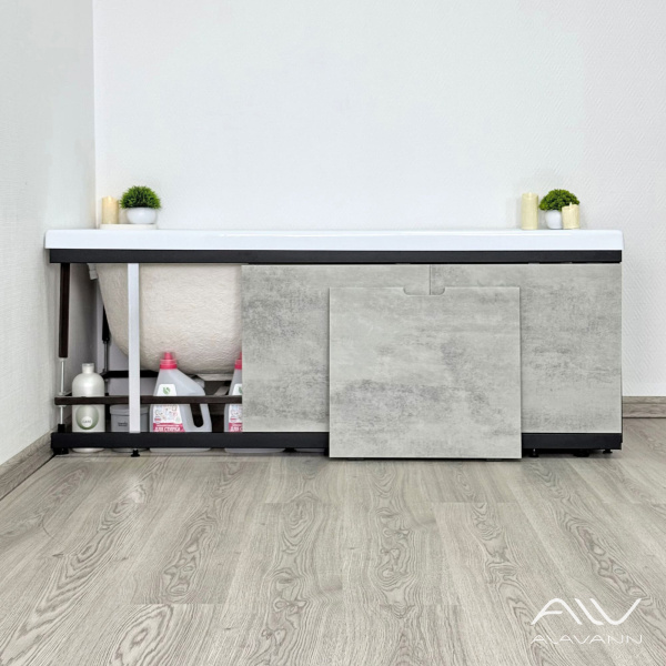 Экран под ванну МДФ Rita Black 170 серый бетон - изображение 3