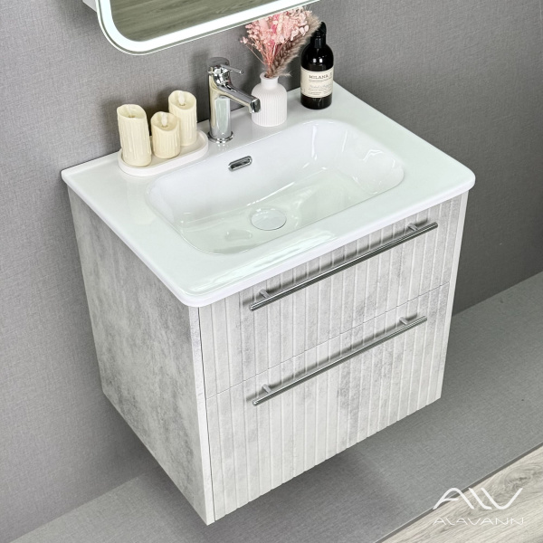 Тумба с раковиной Emma 60 (ум. Rado 60) серый бетон - изображение 1