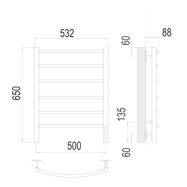 Полотенцесушитель электрический Terminus Классик П6 500x650 - изображение 3