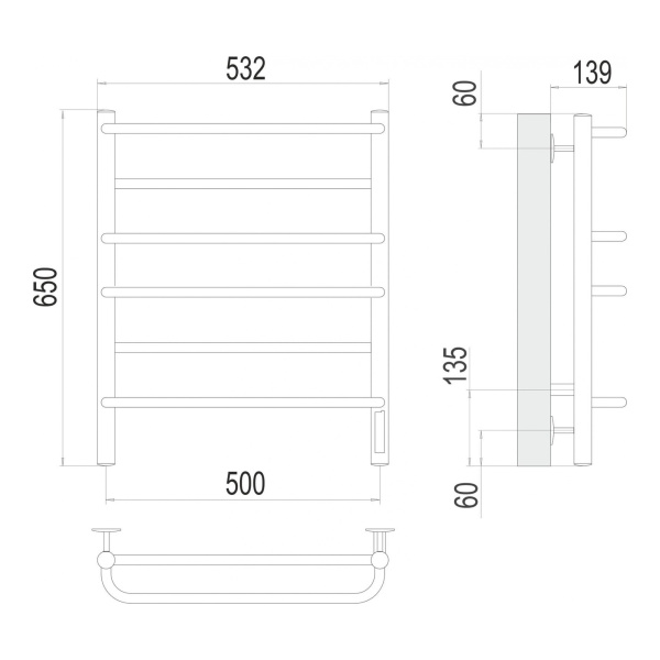 Полотенцесушитель электрический Terminus Евромикс П6 500x650 - изображение 3