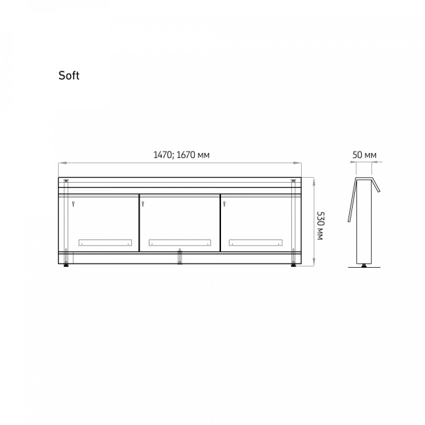 Экран под ванну Soft 150 см откидной мдф белый - изображение 6