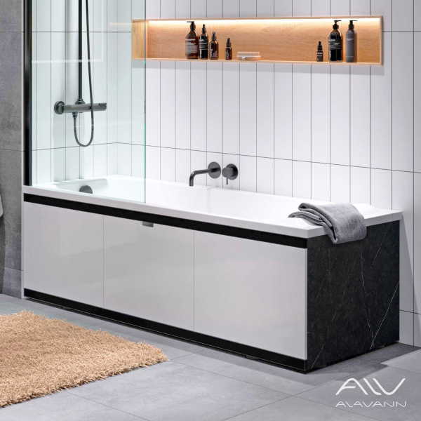 Экран под ванну МДФ Rita Black 170 белый - изображение 1