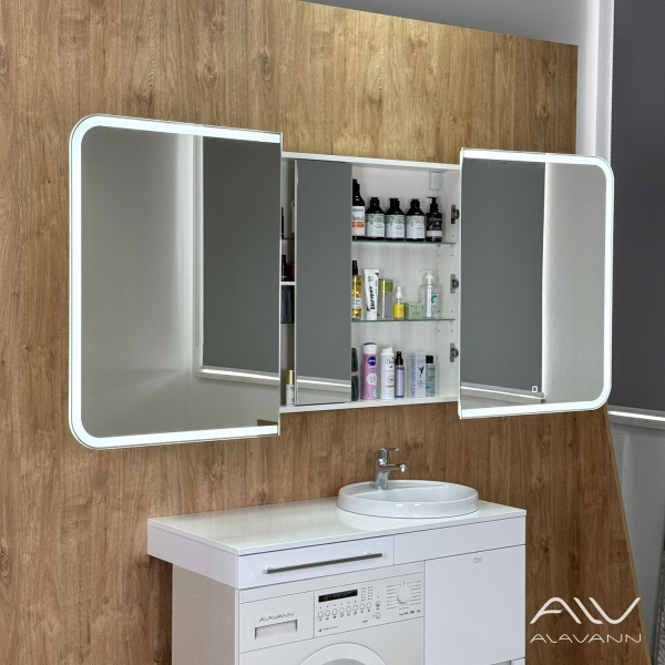 Зеркало-шкаф трюмо Косметик Лайт 120 с подсветкой - изображение 4