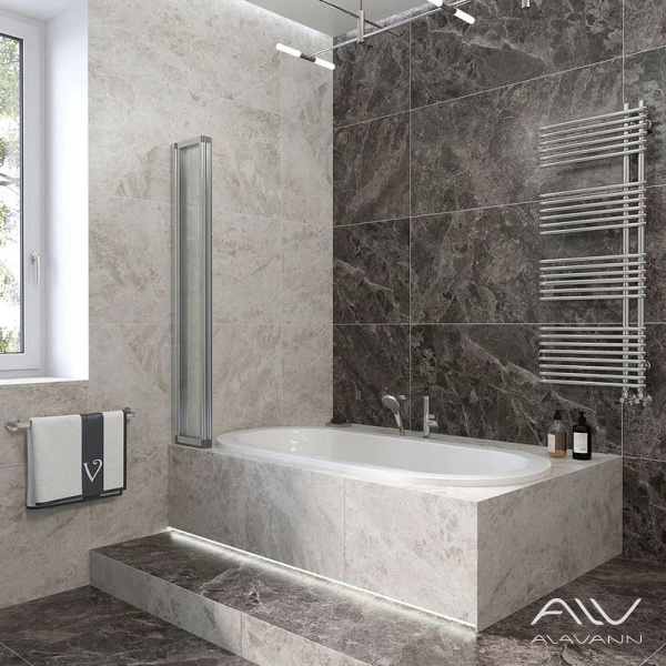 Шторка на ванну Veconi Palau PL-74L складная, 90x150 см, профиль хром - изображение 2