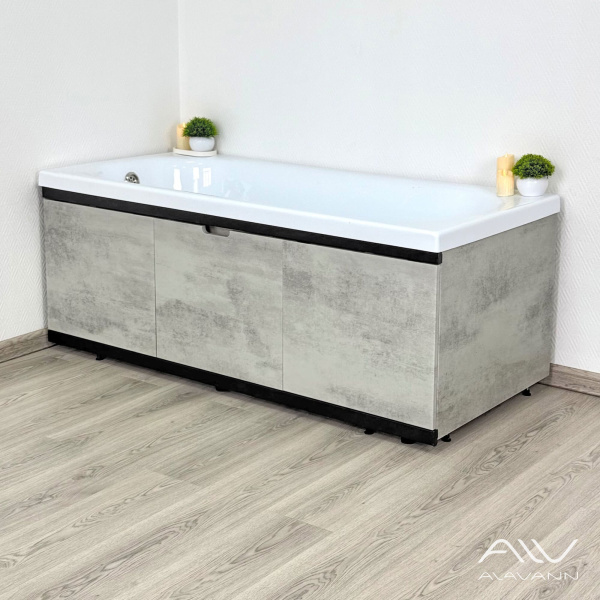 Экран под ванну МДФ Rita Black 170 серый бетон - изображение 5