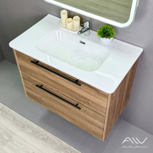 Тумба с раковиной Rondo 80 (ум. Rado 80) дуб - изображение 1