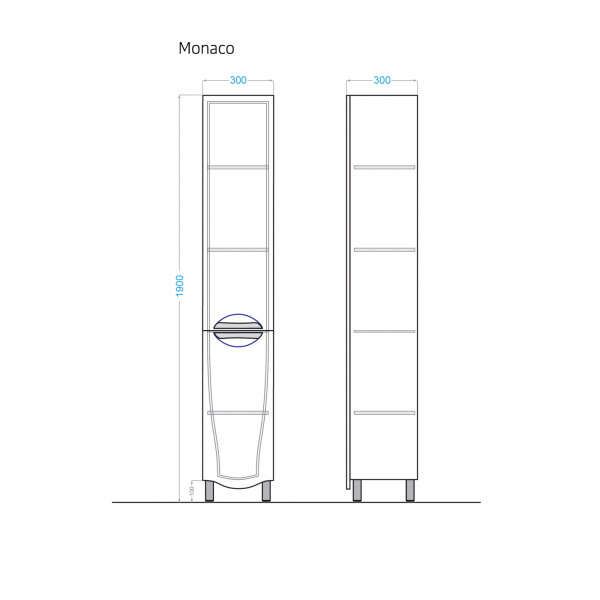 Шкаф-пенал Monaco 30 белый - изображение 4