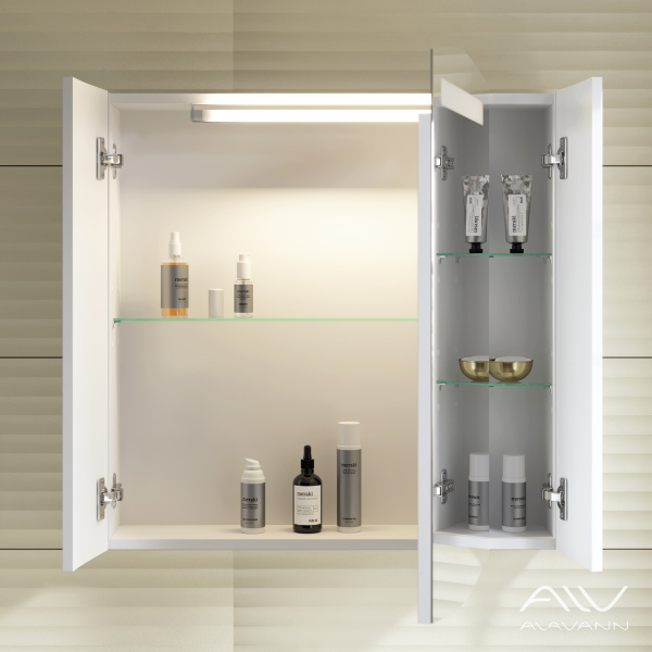 Зеркальный шкаф Silvia 70 белый - изображение 2