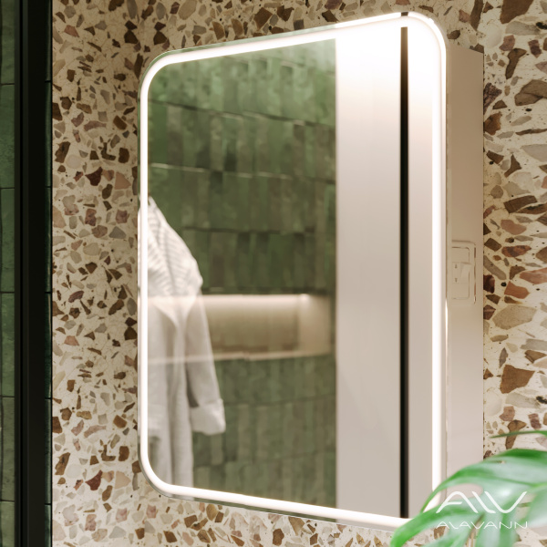 Зеркальный шкаф Lana 70 белый, свет холодный - изображение 1