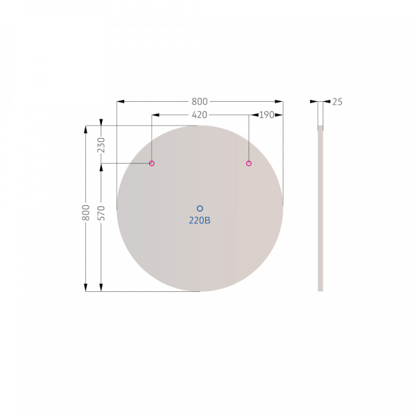Зеркало Rondo 80 с подсветкой - изображение 3