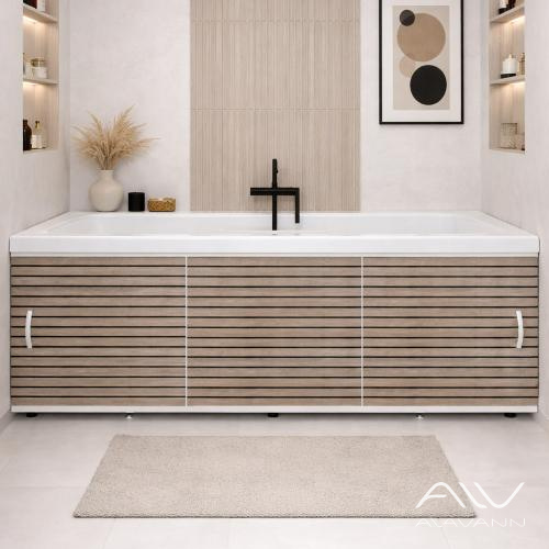 Экран под ванну Elegant 150 коричневые рейки