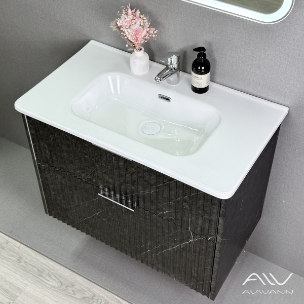 Тумба с раковиной Anna 80 (ум. Rado 80) черный мрамор - изображение 1